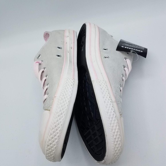 Converse Girls Juniors Size 6 Ox Sneakers Metallic Silver Pink Low Top Shoes - Picture 5 of 7